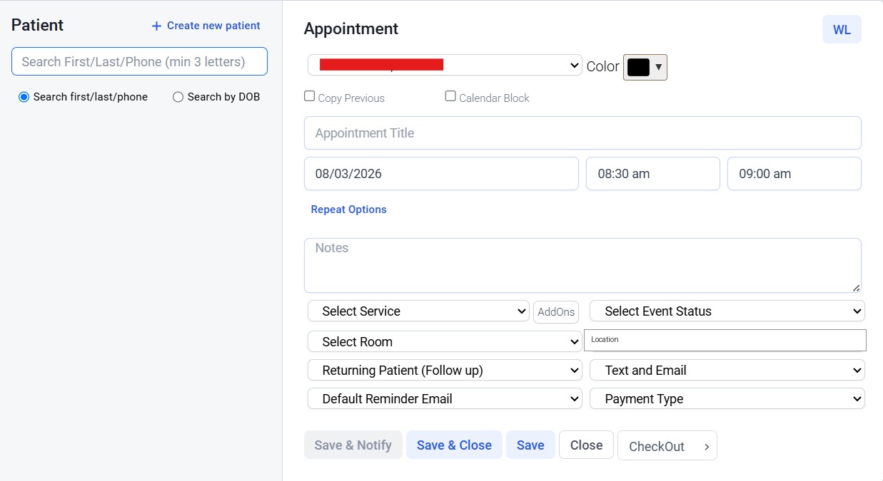 Optimantra appointment booking form
